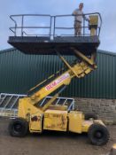 1991 TOKYU HZT-090 WHEELED SCISSOR BOOM LIFT. JAPANESE MADE, STARTS, DRIVES & LIFTS *PLUS VAT*