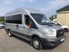 2017/17 REG FORD TRANSIT 460 TREND ECONETIC 2.2 DIESEL 17 SEAT MINIBUS, SHOWING 0 FORMER KEEPERS