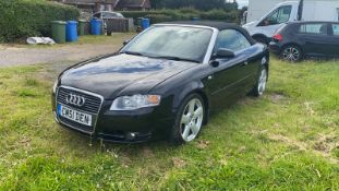 2008/08 REG AUDI A4 S LINE TDI 140 2.0 DIESEL BLACK CONVERTIBLE, SHOWING 3 FORMER KEEPERS *NO VAT*