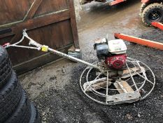 MBW CONCRETE POWER FLOAT SCREED, RUNS AND WORKS WELL, HONDA GX240 ENGINE *NO VAT*
