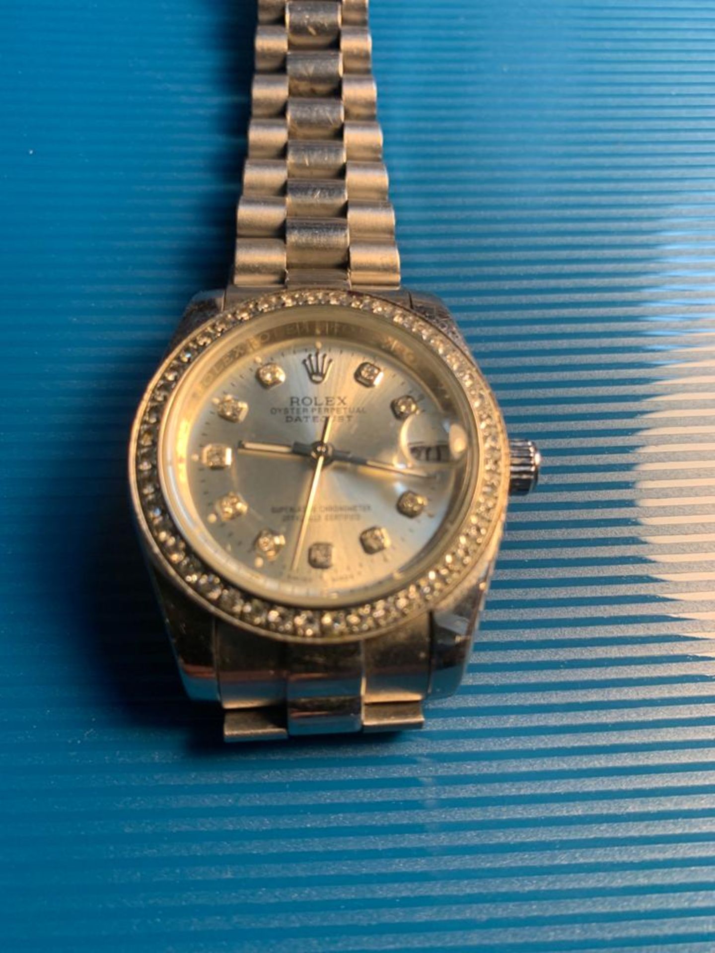 ROLEX OYSTER PERPETUAL DATEJUST SWISS MADE WRIST WATCH - NO PAPERS ASSUME NON GENUINE *NO VAT* - Image 2 of 10