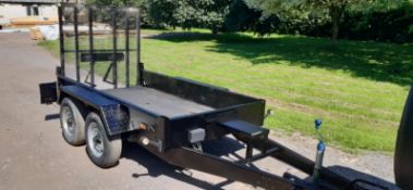 TWIN AXLE TOW-ABLE BLACK PLANT TRAILER WITH RAMP *NO VAT*