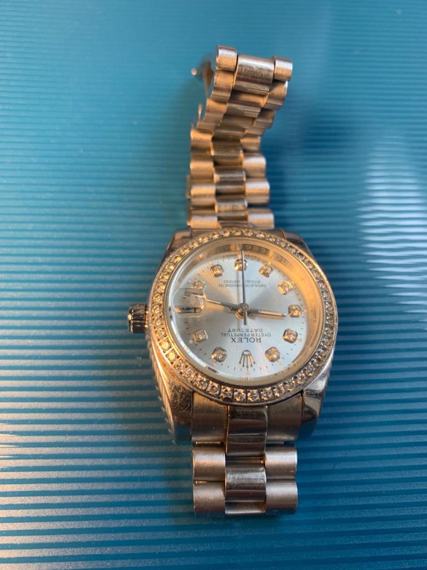 ROLEX OYSTER PERPETUAL DATEJUST SWISS MADE WRIST WATCH - NO PAPERS ASSUME NON GENUINE *NO VAT* - Image 9 of 10