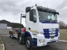 2014/64 REG MERCEDES-BENZ AROCS 3240 HOOK LOADER 8X4 HARSH HOOK EQUIPMENT, AUTO GEARBOX *PLUS VAT*