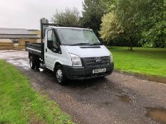 2008/08 REG FORD TRANSIT 100 T350M RWD 2.4 DIESEL WHITE TIPPER DROPSIDE, SHOWING 0 FORMER KEEPERS