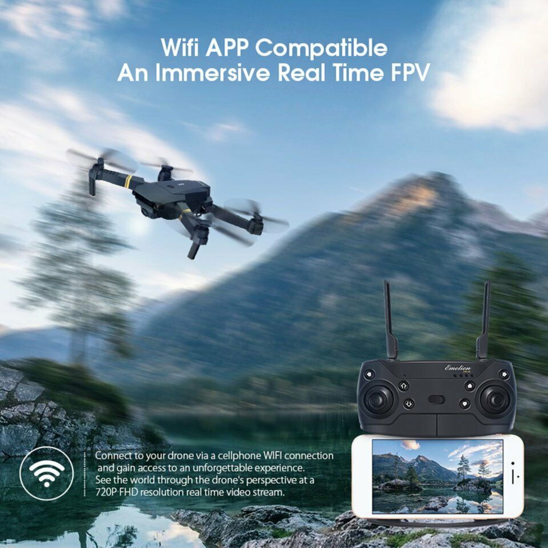 NEW & UNUSED DRONE X PRO WIFI FPV 1080P HD CAMERA FOLDABLE RC QUADCOPTER + BAG *PLUS VAT* - Bild 12 aus 12