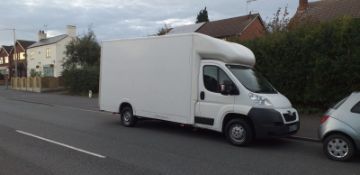 2013/63 REG PEUGEOT BOXER 335 L3 HDI 2.2 DIESEL WHITE LUTON VAN, SHOWING 3 FORMER KEEPERS *NO VAT*