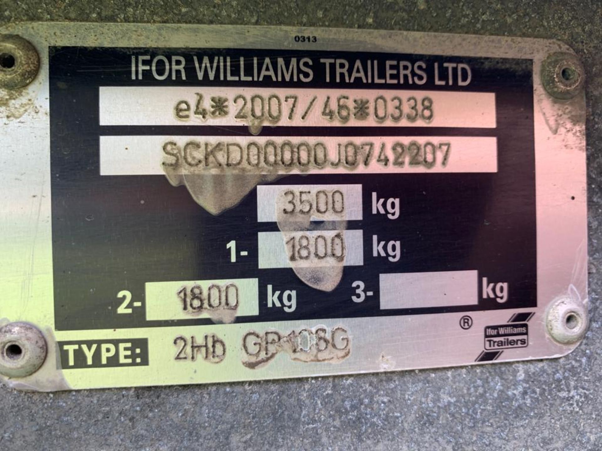 IFOR WILLIAMS 10FT X 6FT TWIN AXLE 3500KG PLANT TRAILER, YEAR 2018, JUST BEEN SERVICE BY MAIN DEALER - Image 13 of 15