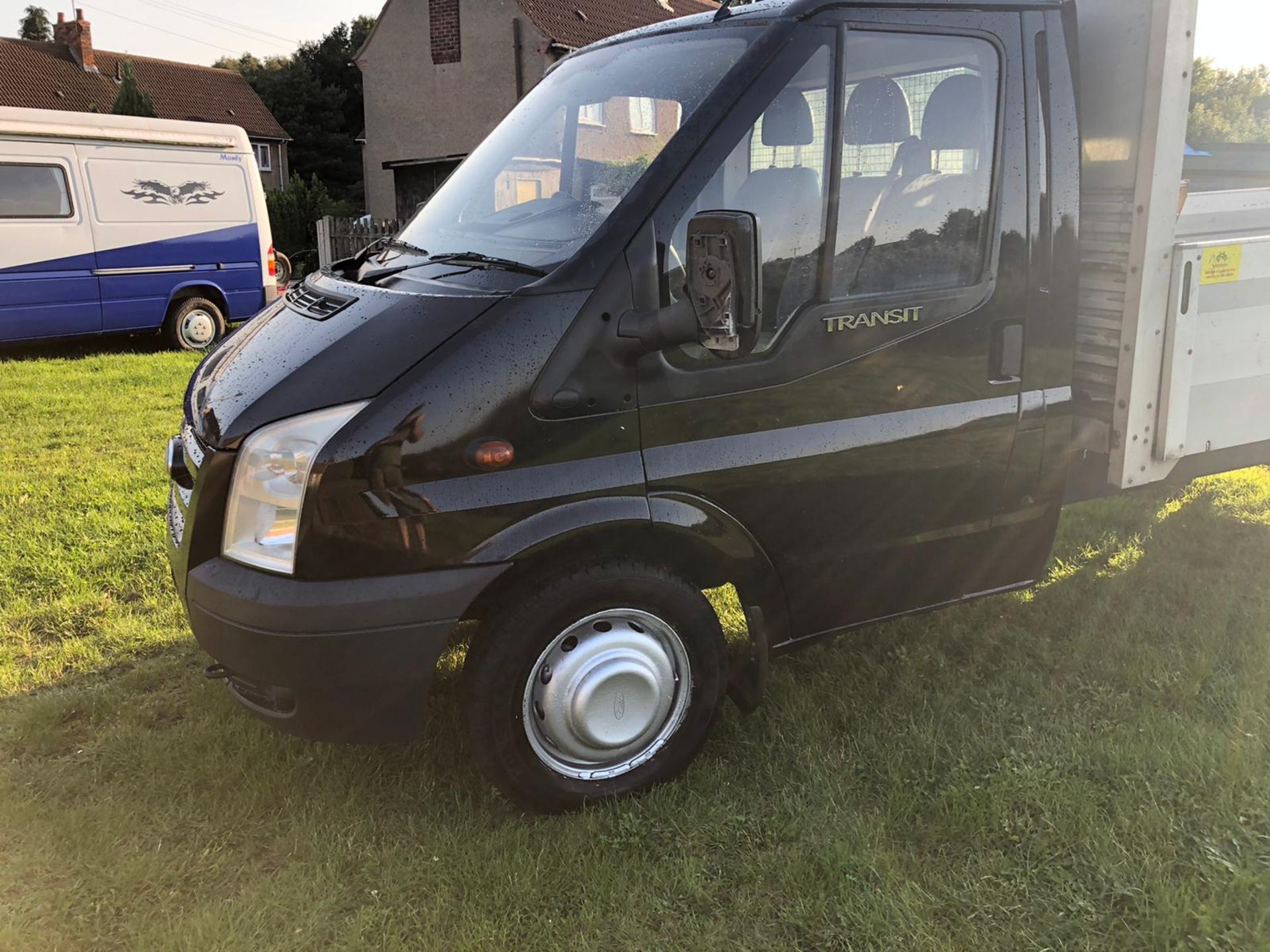 2007/07 REG FORD TRANSIT 115 T350EF RWD 2.4 DIESEL BLACK DROPSIDE, SHOWING 3 FORMER KEEPERS *NO VAT* - Image 4 of 15