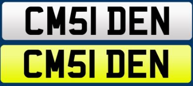 CM51 DEN CHERISHED NUMBER PLATE - CURRENTLY ON RETENTION *NO VAT*