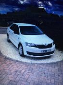 2014/14 REG SKODA RAPID E TDI CR 1.6 DIESEL WHITE 5 DOOR HATCHBACK, SHOWING 3 FORMER KEEPERS *NO VAT