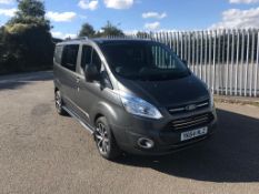 2015/64 REG FORD TRANSIT CUSTOM 270 LTD ECOTEC 2.2 DIESEL GREY PANEL VAN, SHOWING 2 FORMER KEEPERS