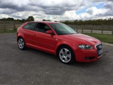 2005/55 REG AUDI A3 SPORT TDI 2.0 DIESEL RED 3 DOOR HATCHBACK, SHOWING 6 FORMER KEEPERS *NO VAT*