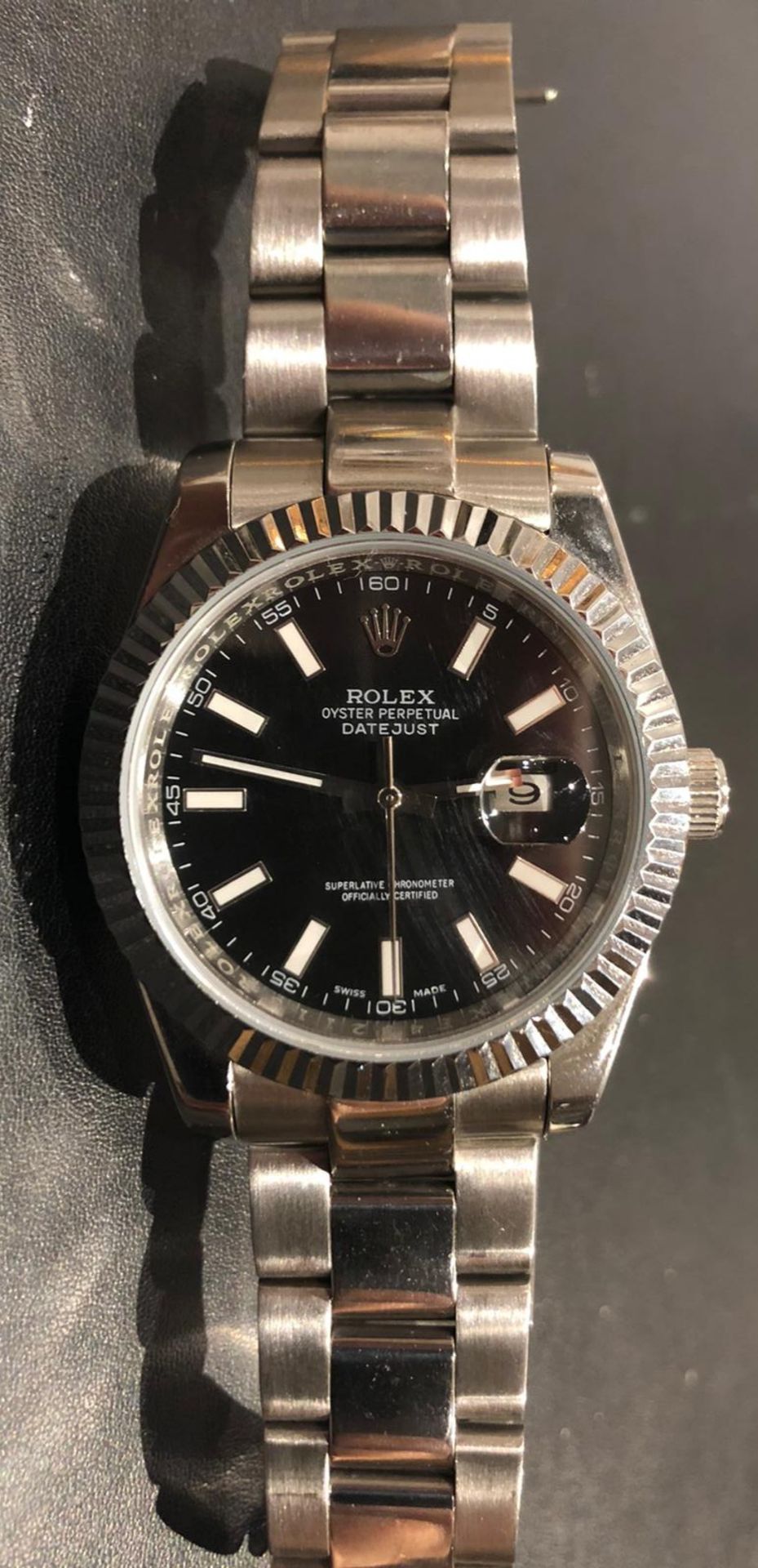 ROLEX OYSTER PERPETUAL DATEJUST SWISS MADE WRIST WATCH - NO PAPERS, ASSUME NON-GENUINE *NO VAT* - Image 10 of 10