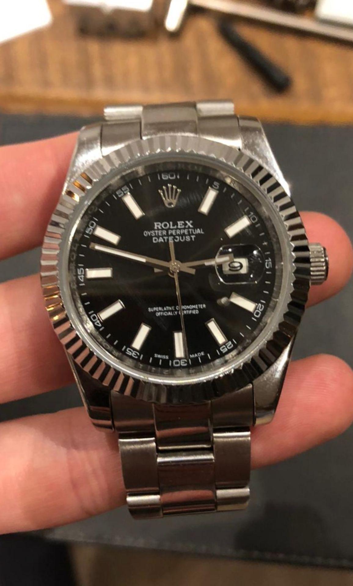 ROLEX OYSTER PERPETUAL DATEJUST SWISS MADE WRIST WATCH - NO PAPERS, ASSUME NON-GENUINE *NO VAT* - Image 3 of 10