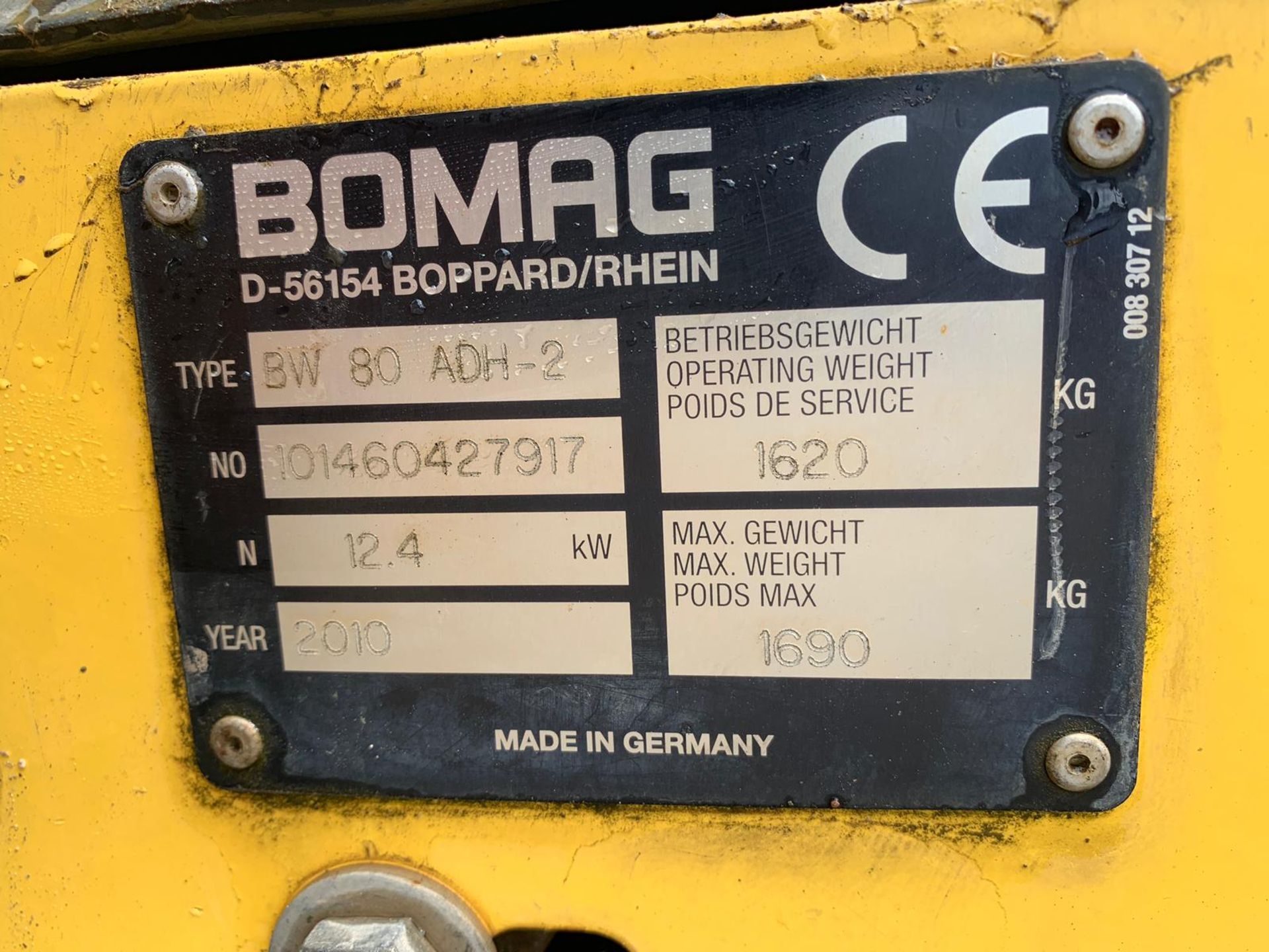BOMAG BW 80 ADH-2 TWIN DRUM RIDE ON ROLLER *PLUS VAT* - Image 7 of 10