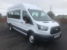 2017/17 REG FORD TRANSIT 460 ECONETIC TECH 2.2 DIESEL WHITE 17 SEAT MINIBUS, SHOWING 0 FORMER KEEPER