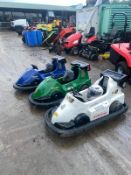 BLITZ TURBO BATTERY OPERATED GO KARTS, EACH ONE COMES WITH A HELMET AND OVERALL, IN WORKING ORDER