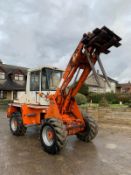 SCHAFFER LOADING SHOVEL, RUNS, DRIVES AND LIFTS, PIPED FOR FRONT ATTACHMENTS, C/W PALLET FORKS