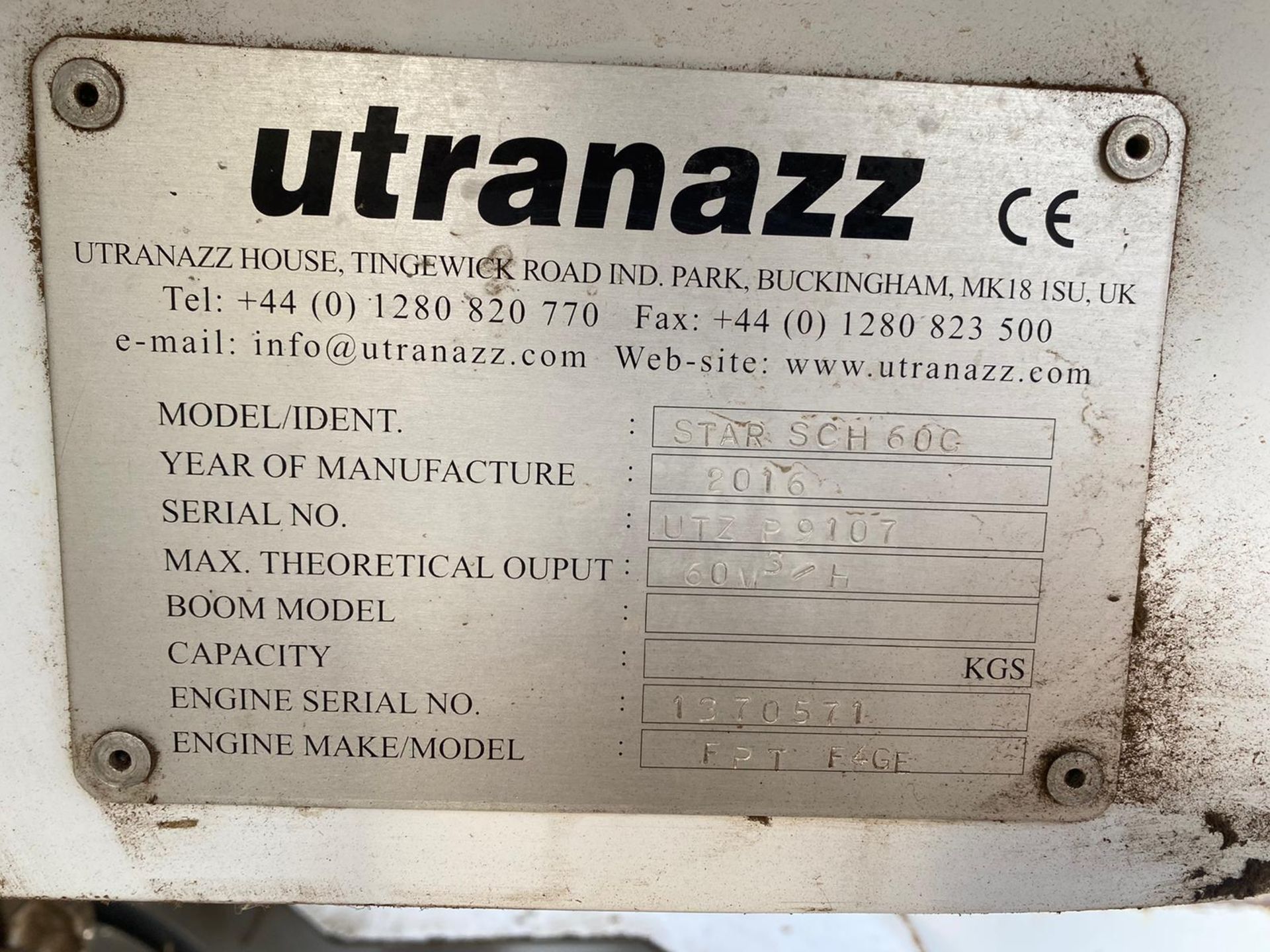 ULTRANAZZ STAR SCH 60C CONCRETE PUMP, YEAR 2016, RUNS, WORKS AND PUMPS *PLUS VAT* - Image 3 of 10