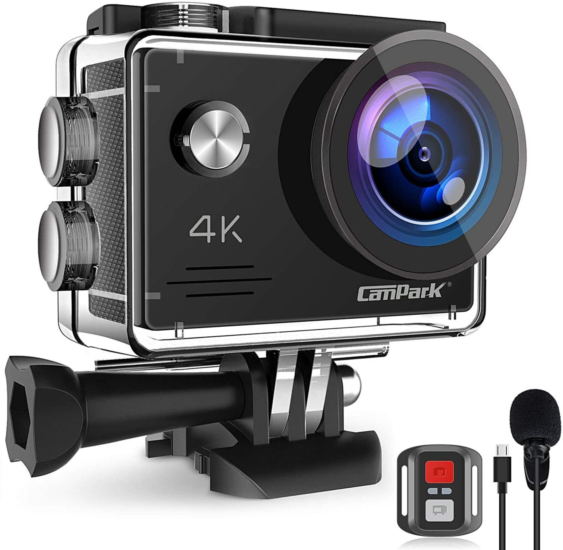 BRAND NEW & SEALED! CAMPARK X5 4K 20MP 40M WATERPROOF ACTION CAMERA WEBCAM WIFI EXTERNAL MICROPHONE - Image 7 of 8