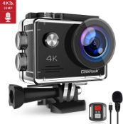 BRAND NEW & SEALED! CAMPARK X5 4K 20MP 40M WATERPROOF ACTION CAMERA WEBCAM WIFI EXTERNAL MICROPHONE