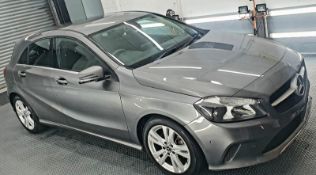 2018/67 REG MERCEDES A-CLASS A180 SPORT EXECUTIVE 1.6 PETROL GREY, SHOWING 1 FORMER KEEPER *NO VAT*