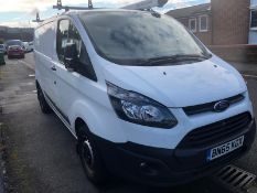 2015/65 REG FORD TRANSIT CUSTOM 270 ECO-TECH 2.2 DIESEL WHITE PANEL VAN, SHOWING 0 FORMER KEEPERS