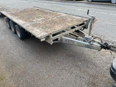 IFOR WILLIAMS LM146G TRI AXLE TRAILER, 14FT X 6FT, TOWS WELL, NO RAMPS INCLUDED *PLUS VAT*