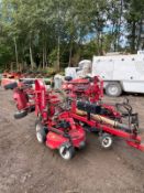 PROGRESSIVE TOW BEHIND GANG MOWER, BELIEVES TO RUN AND CUT BUT NO PTO *PLUS VAT*