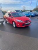 2012/62 REG FORD FOCUS ZETEC TDCI 1.6 DIESEL RED 5DR HATCHBACK, SHOWING 3 FORMER KEEPERS *NO VAT*