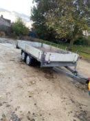 10FT X 6FT TWIN AXLE BRAKED TRAILER, CHASSIS SOLID, FLOOR GOOD, LIGHTS WORKING *NO VAT*