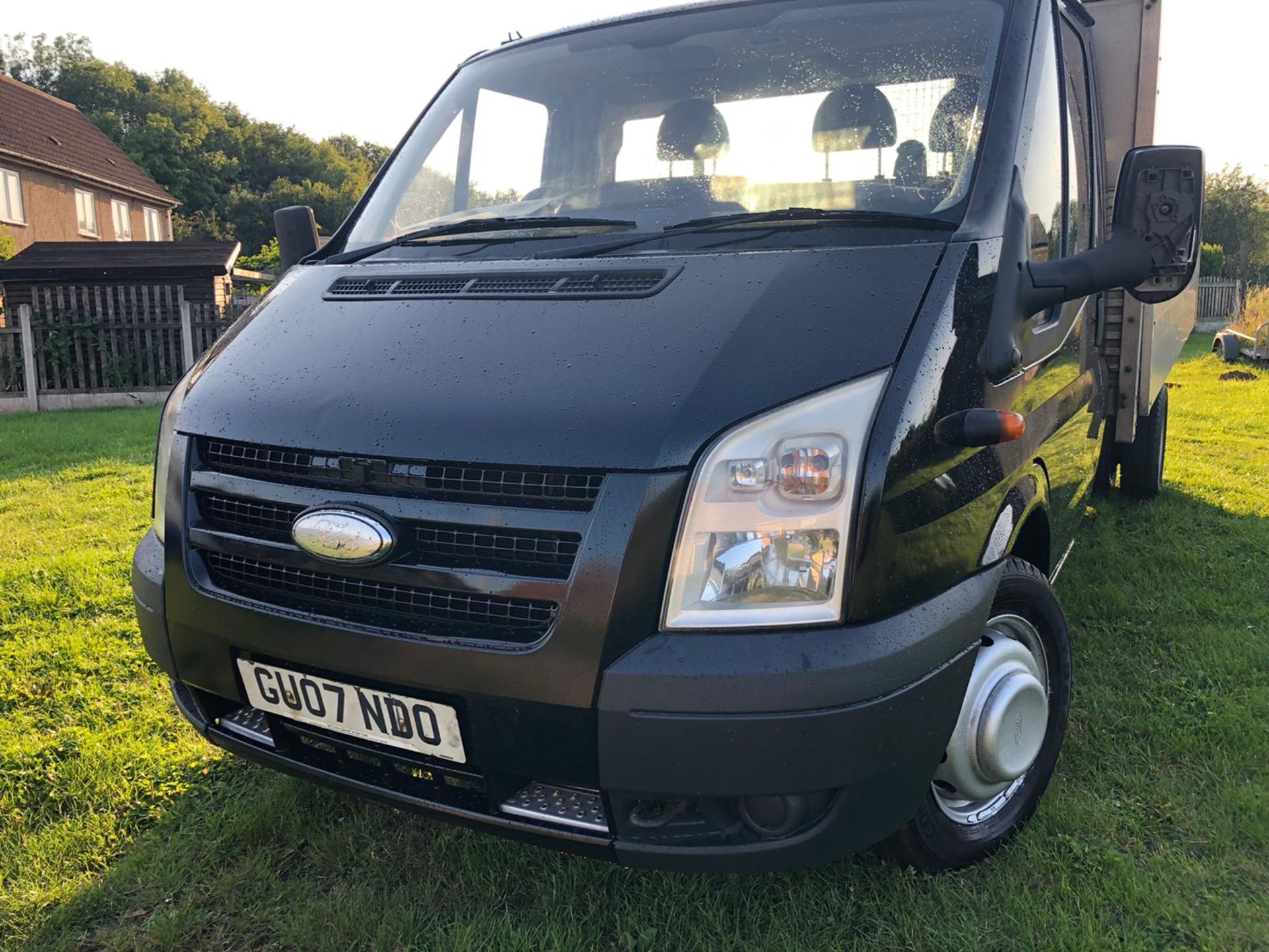 2007/07 REG FORD TRANSIT 115 T350EF RWD 2.4 DIESEL BLACK DROPSIDE, SHOWING 3 FORMER KEEPERS *NO VAT* - Image 3 of 15