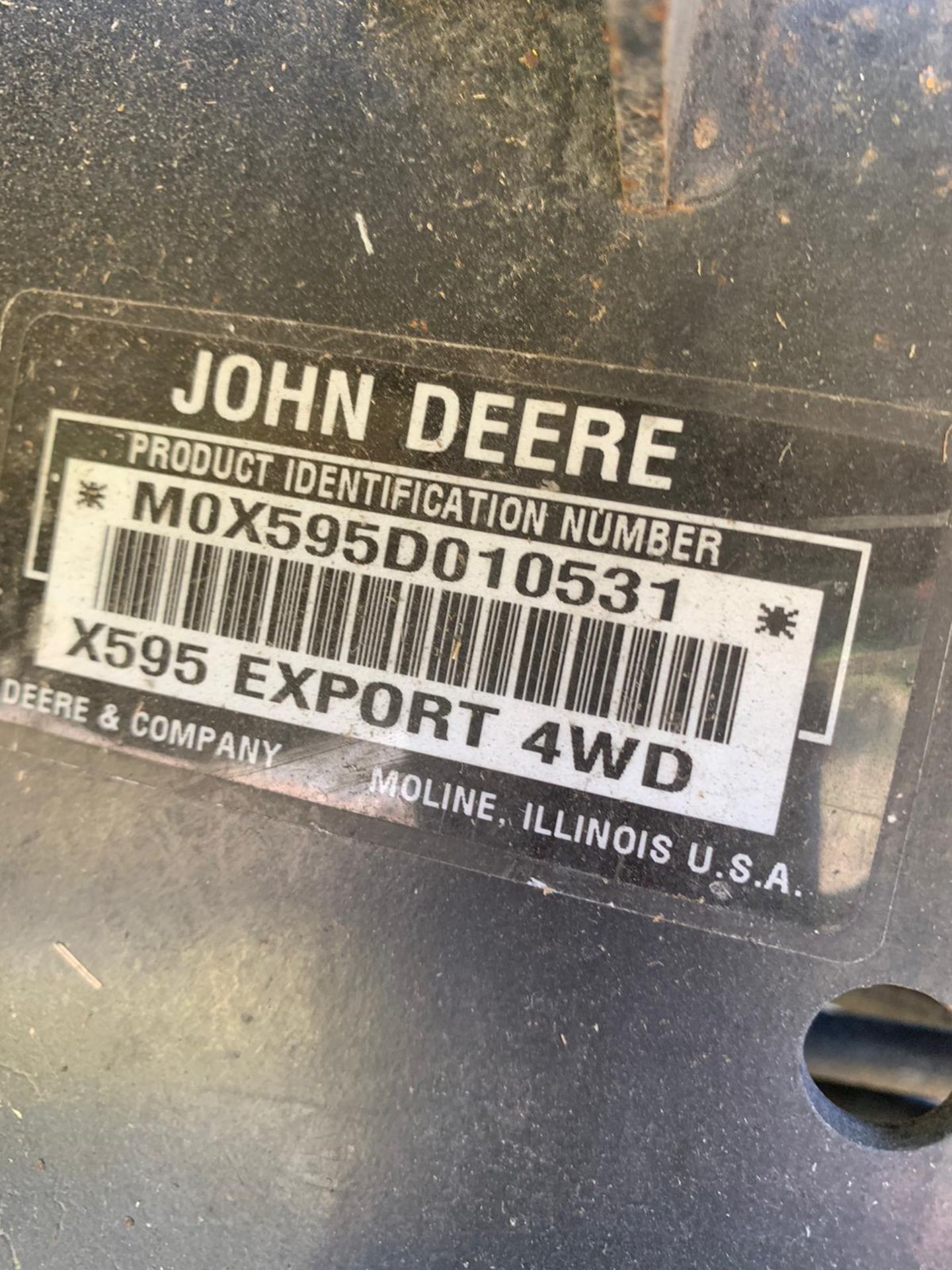 JOHN DEERE X595 RIDE ON LAWN MOWER, RUNS, DRIVES AND CUTS, 2080 HOURS, FRONT WEIGHTS *PLUS VAT* - Image 16 of 16