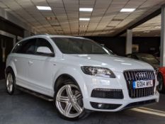 2014/14 REG AUDI Q7 S LINE + TDI QUATTRO 3.0 DIESEL AUTO 245 PS 7 SEAT, NO VAT - (ONLY ON BP)