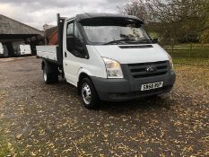 2009/58 REG FORD TRANSIT 100 T350M RWD 2.4 DIESEL WHITE TIPPER, SHOWING 2 FORMER KEEPERS *NO VAT*