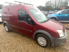 2005/55 REG FORD TRANSIT CONNECT LX TDCI LWB 1.8 DIESEL RED PANEL VAN, SHOWING 2 FORMER KEEPERS