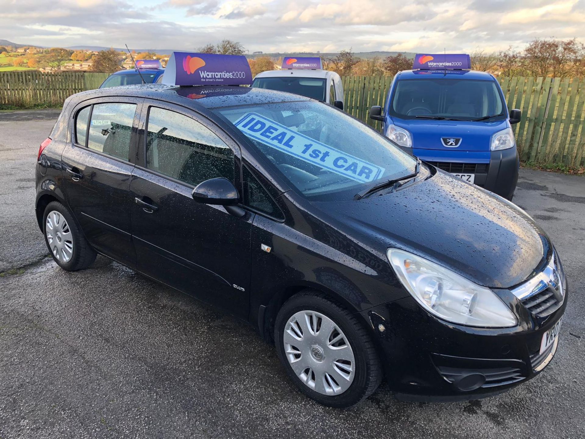 2007/07 REG VAUXHALL CORSA CLUB A/C 1.4 PETROL BLACK 5DR HATCHBACK, SHOWING 1 FORMER KEEPER *NO VAT*