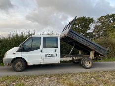 2008/58 REG FORD TRANSIT 100 T350L D/C RWD 2.4 DIESEL TIPPER, SHOWING 1 FORMER KEEPER *PLUS VAT*