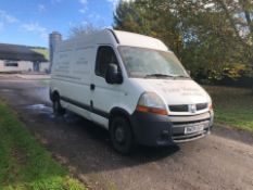 2005/05 REG RENAULT MASTER MM35 DCI 100 MWB 2.5 DIESEL WHITE VAN, SHOWING 1 FORMER KEEPER *NO VAT*