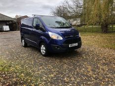 2015/65 REG FORD TRANSIT CUSTOM 290 LTD ECO-TECH 2.2 DIESEL BLUE PANEL VAN, SHOWING 1 FORMER KEEPER