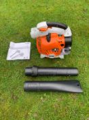 BRAND NEW AND UNUSED STIHL BNG86C-E LEAF BLOWER, C/W MANUAL, VACCUM PIPES & BAG *NO VAT*