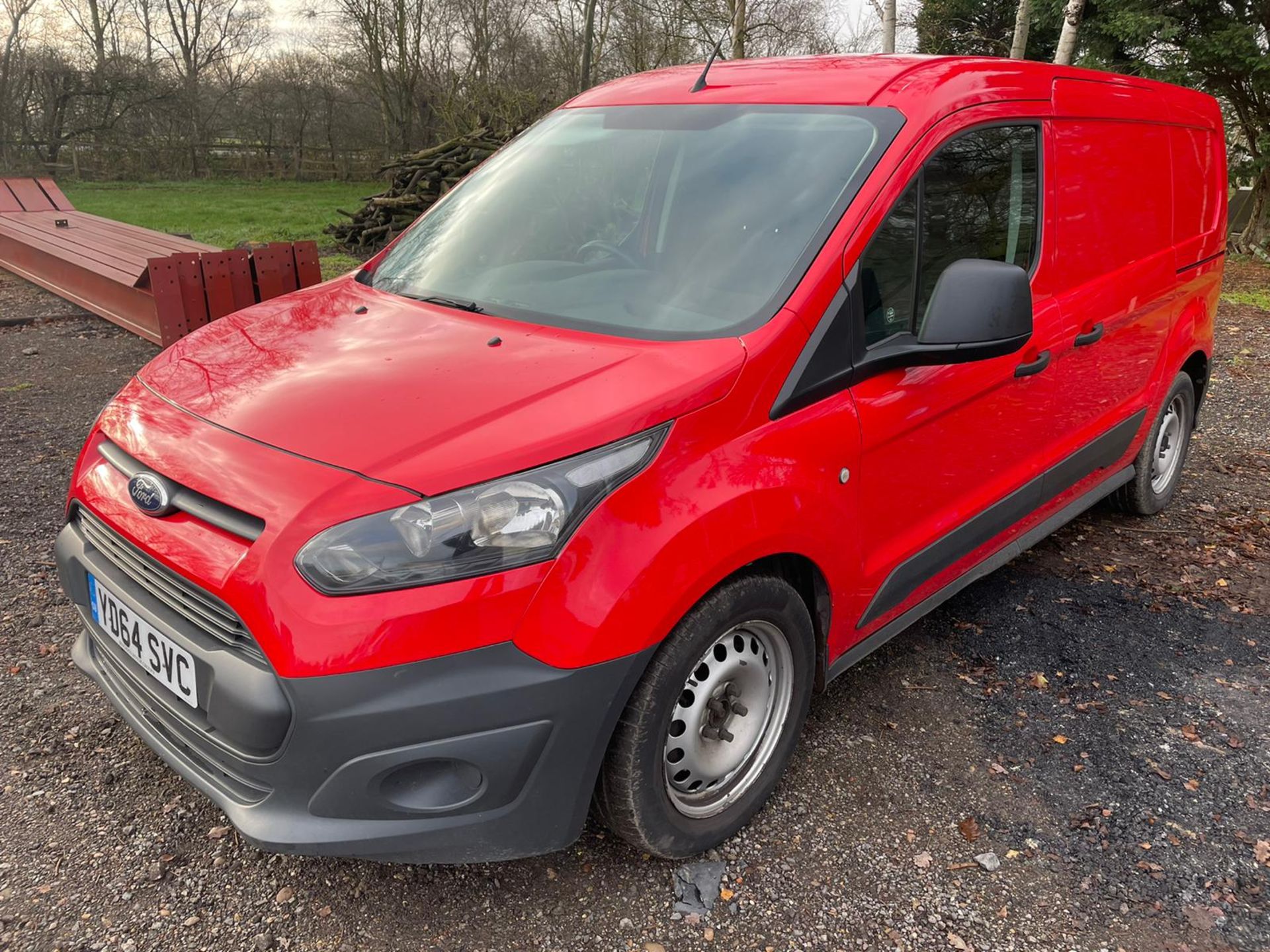 2014/64 REG FORD TRANSIT CONNECT 210 ECONETIC 1.6 DIESEL RED PANEL VAN, SHOWING 0 FORMER KEEPERS - Image 3 of 14