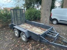 INDESPENSION TWIN AXLE TOWABLE PLANT TRAILER BLACK WITH REAR RAMP *PLUS VAT*