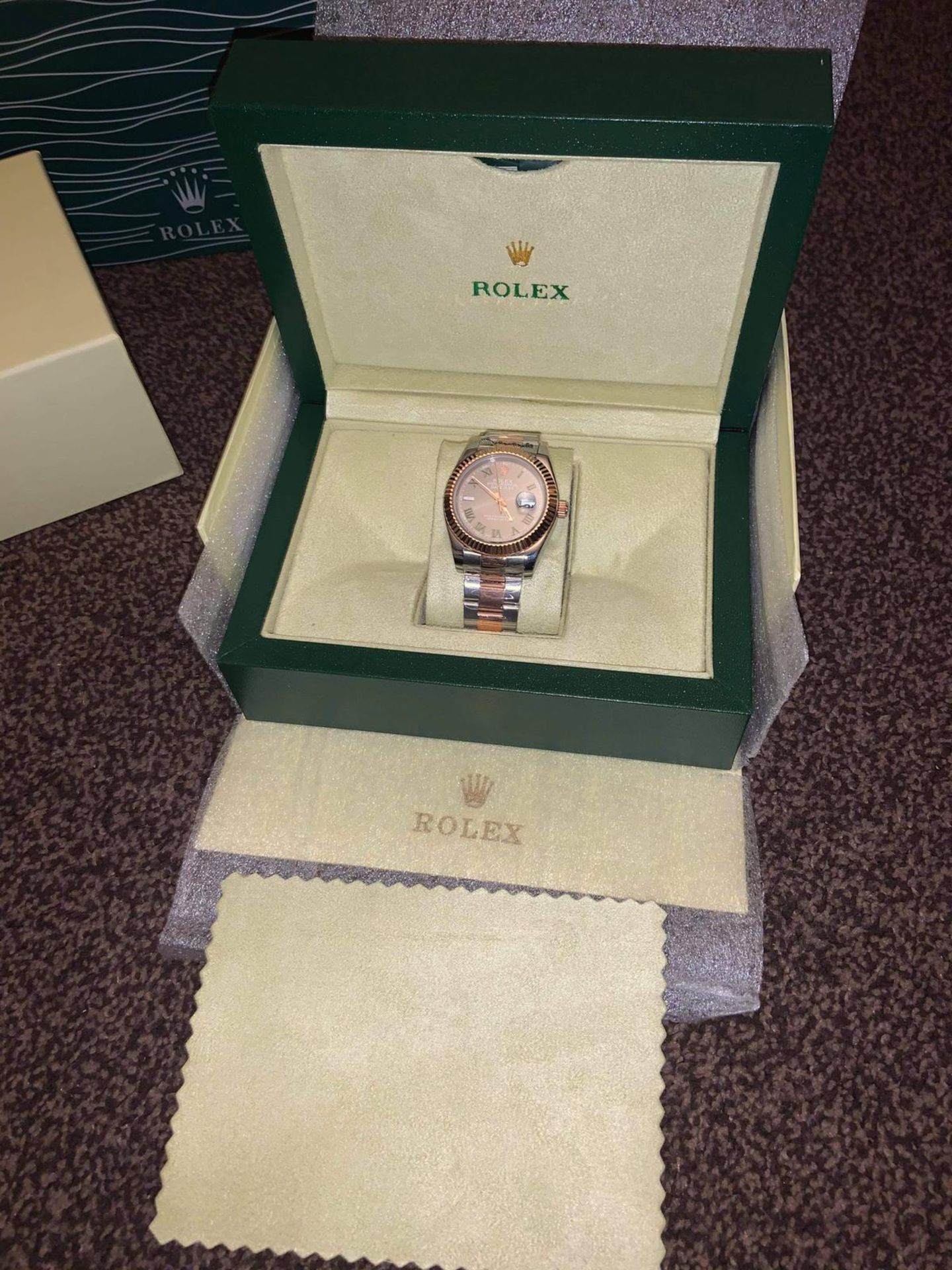 REPLICA ROLEX OYSTER PERPETUAL DATEJUST, BRAND NEW BOXED AND UNWORN *NO VAT* - Image 6 of 8