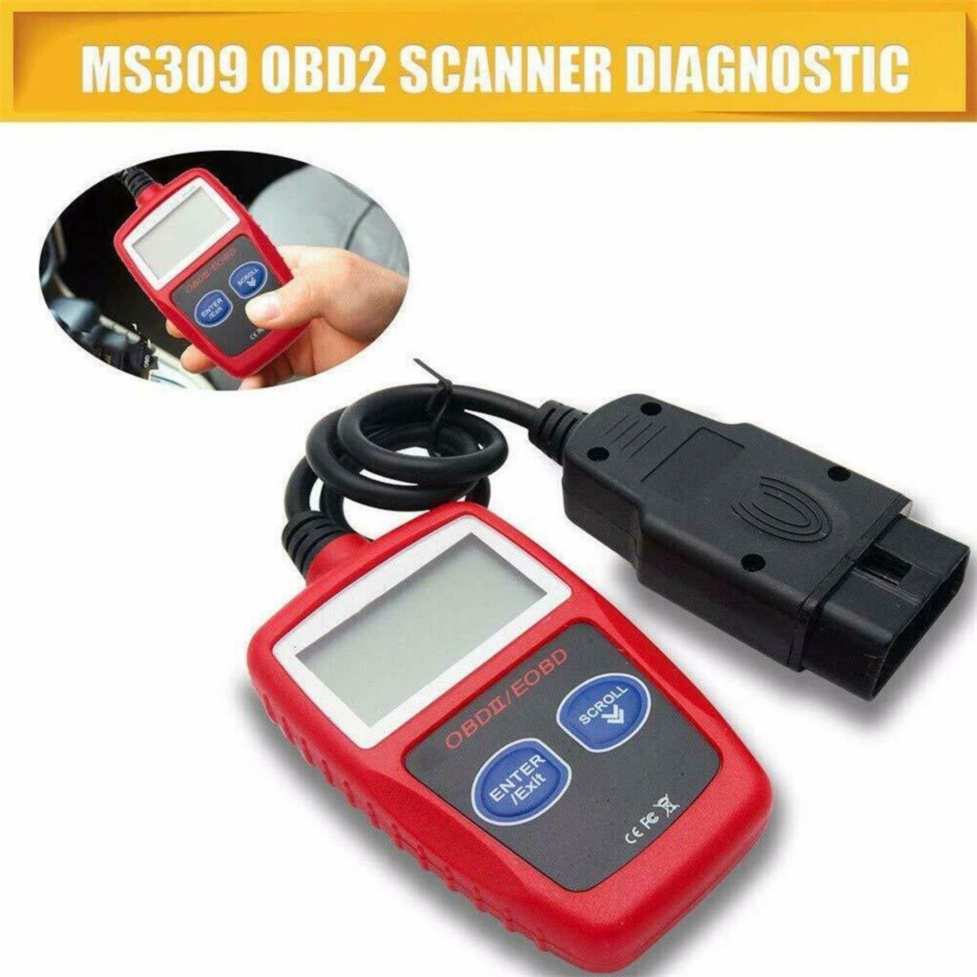 DIERYA FAULT CODE READER SCANNER ENGINE CAR DIAGNOSTIC RESET TOOL OBD 2 CAN EOBD MS309 *PLUS VAT* - Image 8 of 10