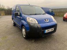 2014/63 REG PEUGEOT BIPPER S HDI 1.25 DIESEL BLUE PANEL VAN, SHOWING 0 FORMER KEEPERS *PLUS VAT*