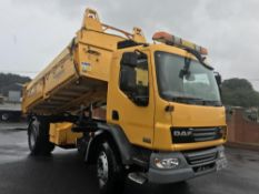 2013/62 REG DAF TRUCKS LF FA 55.250 YELLOW TIPPER 18 TON 3 WAY MANUAL GEARBOX, EX COUNCIL *PLUS VAT*