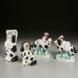 (4) Staffordshire Black and White Spaniel Groups