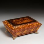 Nice Regency Penwork Sewing Box